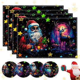 Miioto Christmas Place Mats, Place Mat Christmas Washable, Place Mats Christmas, Non-Slip and Heat Resistant, Place Mat Fabric for Kitchen, Party, Christmas Decoration, 30 x 45 cm
