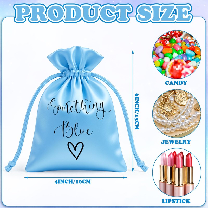 Sunnymove 4 Pcs Wedding Satin Gift Bags, 4x6 Inch Something