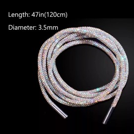 KFMX Agujetas Circular Diamantes Piedras 1.2m Tenis Zapatos