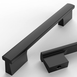 Asidrama 10 Pack 5 Inch(128mm) Matte Black Cabinet Pulls Kitchen Cabinet Handles Black Cabinet Pulls Cabinet Hardware for Cupboard Drawer