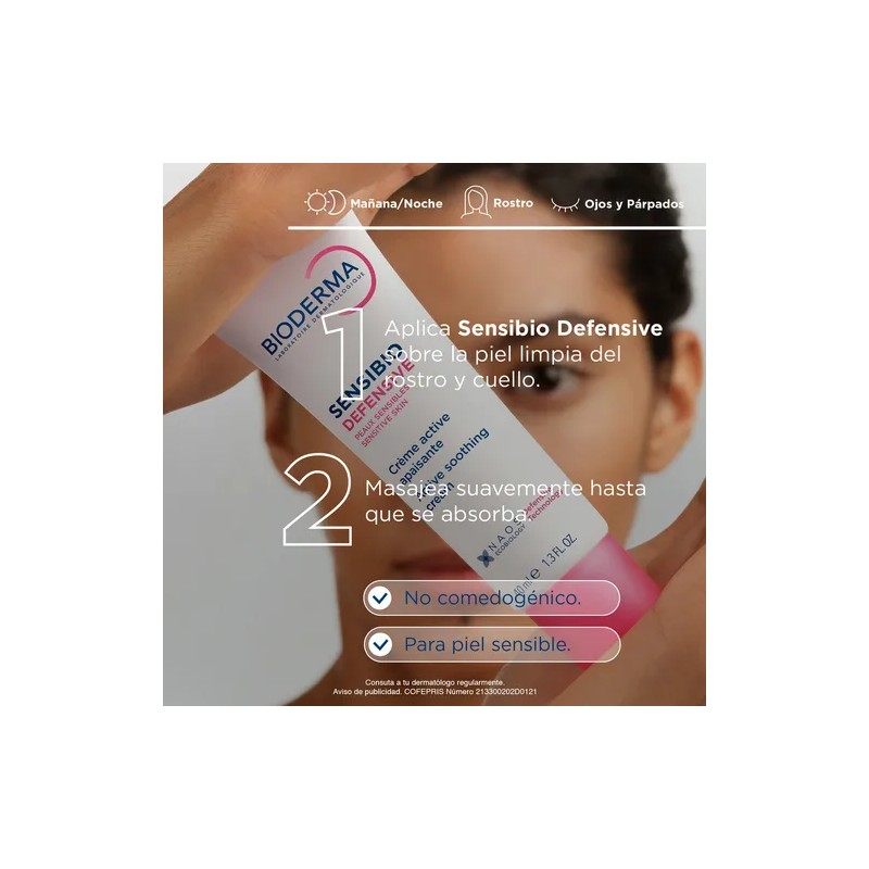 Bioderma Sensibio Defensive Crema, Hidrata Piel Sensible 40m