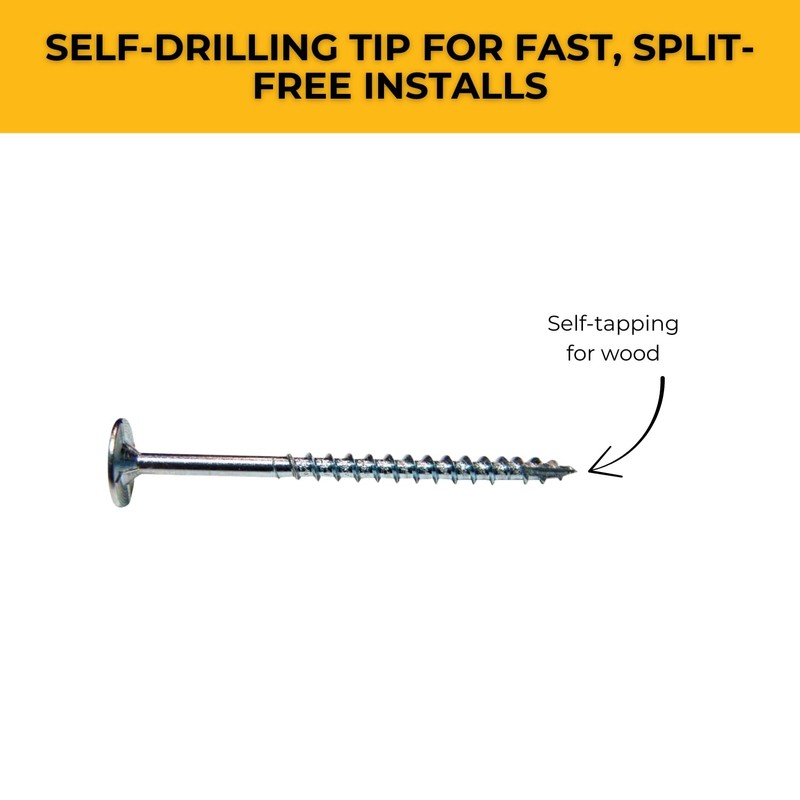FastCap PowerHead Wood Screws with Oversized Flat Head - Self-Tapping
