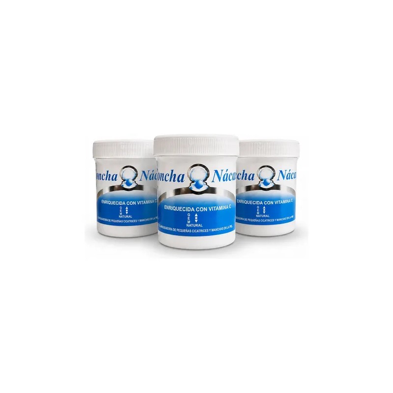 3pack Crema Concha Nacar -vitamina C-aclara Hidrata Regenera