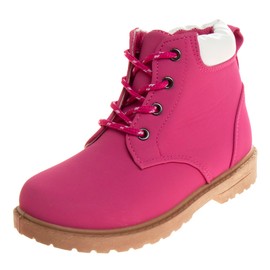 Josmo Hiking Outdoor Waterproof Lace-up Comfort (Little Big Kid) Construction Workboots, Fuchsia, 7 US Unisex Toddler