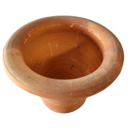 M.V. Tradingonline Large Pottery / Clay Mortar and Wooden Pestle - 8.5 inches