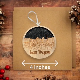 Las Vegas Ornament Wooden Souvenir Christmas Tree Decoration with City of Las Vegas Gift