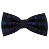 TigerTie Designer Silk Bow Tie Blue Anthracite Black Patterned Ornaments