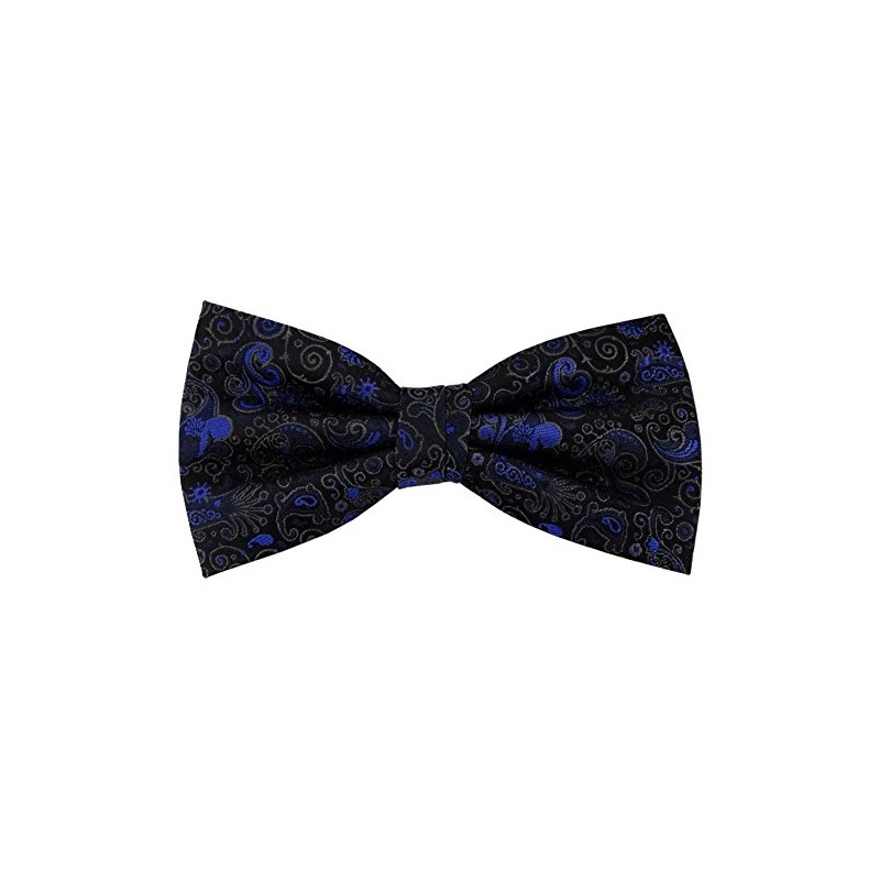 TigerTie Designer Silk Bow Tie Blue Anthracite Black Patterned Ornaments