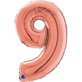 Grabo 262309RG-P Number 9 26Loon Single Pack, Length 66 cm, Colour Rose Gold, One Size