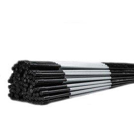 DISCOUNT SNOWSTAKES .COM 4ft Black Driveway Markers - Hy Viz Reflective Tape, Pointed Tip, Armor Cap, Easy Install, Flexible (10)