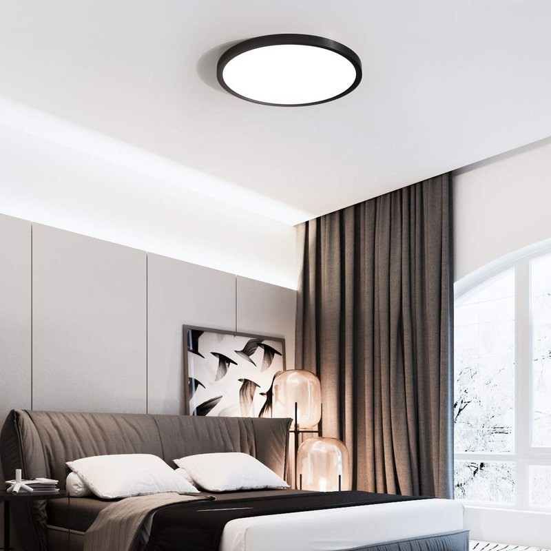 TALOYA Surface Mount LED Ceiling Light 12 Inch-2 Pack Black