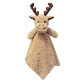 Doindute Baby Light Brown Reindeer Soft Stuffed Animal Security Blanket, Plush Reindeer Character Lovey Blanket, Baby Shower/Nursery Gift, Newborn Infant Toddler Snuggle Blankie for Kids, 14 Inches