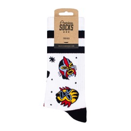 American Socks Half Leg Socks with El Fighter Print One Size 3 to 11 Made in Barcelona Vegan Friendly Odour Control and Antibacterial Material Print "The, The Wrestler Print