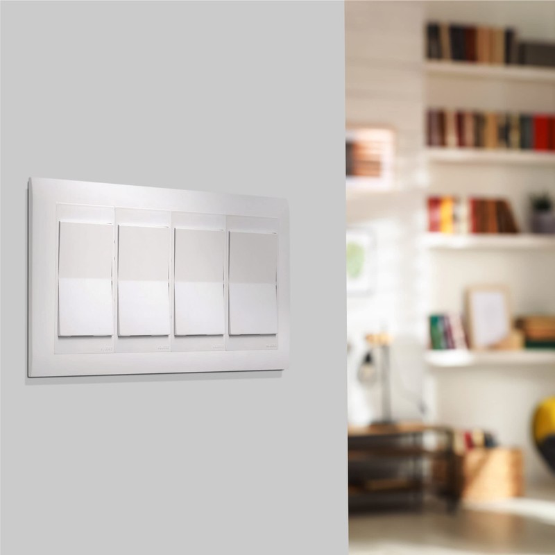 TayMac A4000W Allure Nonmetallic Wallplate Frame with 4-Gang, White