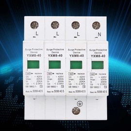 Ejoyous Surge Protection 4P 40KA, Surge Arrester House DIN Rail Low Voltage Protection Surge Protection Device for Thunder Protection