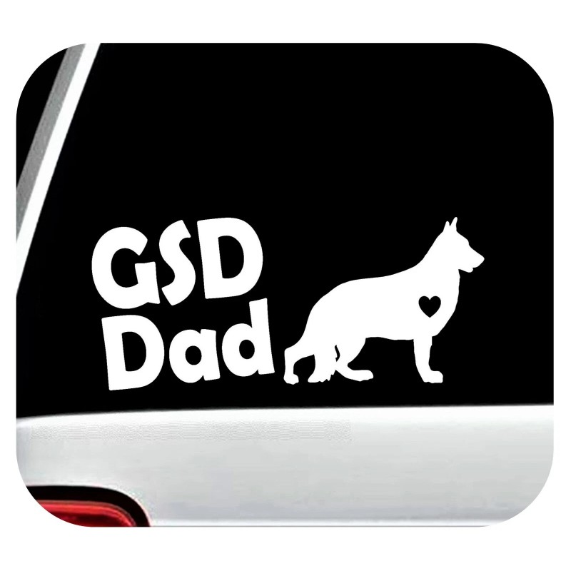 Bluegrass Decals GSD Dad German Shepherd Dog Breed Decal Sticker