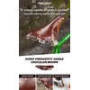 GORIX Bike Leather Saddle Seat Cowhide Studded Brown Vintage Shock