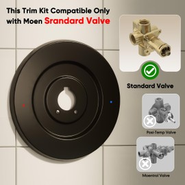 Escutcheon Replacement for Single Handle Tub and Shower Faucet, Compatible with Moen 16090 Chateau Collection Trim, Matte Black