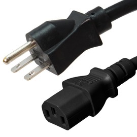 NEMA 6-15P to C13 Power Cord - 1 Foot, 15A/250V, 14/3 AWG - Iron Box # IBX-4933-01