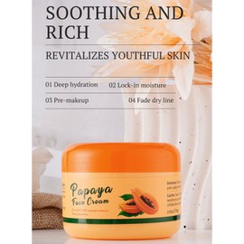 Yniquet Papaya Cream Face Moisturizer Cream with Natural Papaya Extract, Day and Night Face Cream Suitable For All Skin Types, 2.82oz