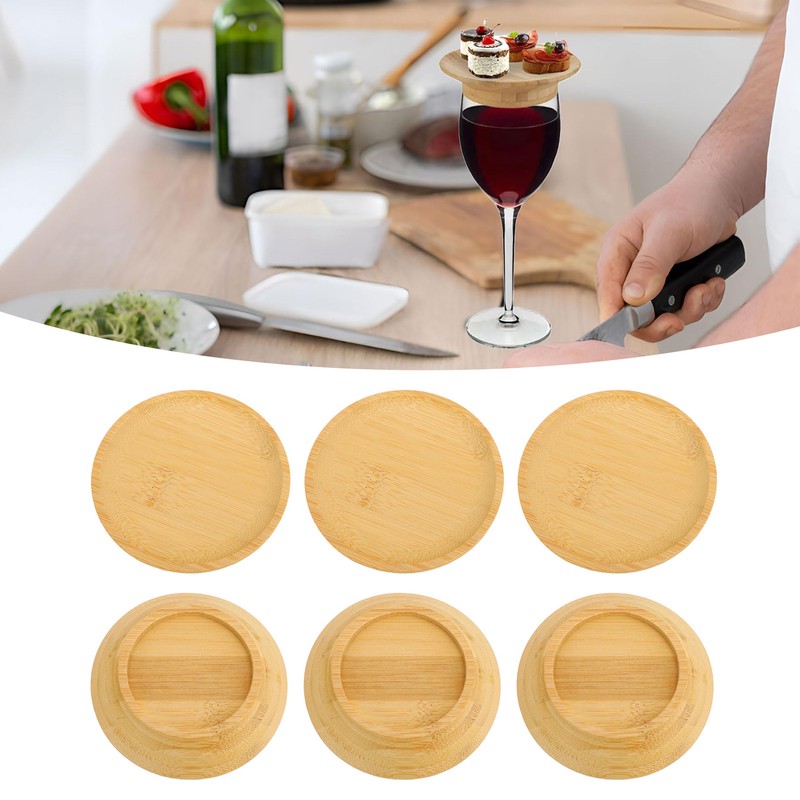 6pcs Wine Glass Charcuterie Topper Mini Charcuterie Board Coasters Appetizer