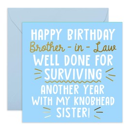 Central 23 - Funny Birthday Card for Him - 'Happy Birthday Brother-In-Law' - Happy Birthday Card - Brother-in-law Birthday Card - Cheeky Greeting Card for Him - Comes with Fun Stickers
