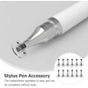 12Pcs Silver Universal Stylus Replacement Disc Tips Round Shape Replaceable