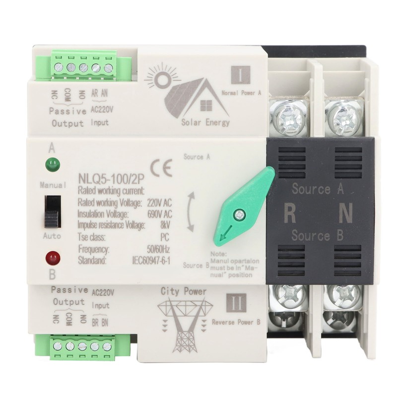 Dual Power Automatic Transfer Switch 2P PV to Utility Mini