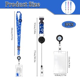 3Pcs Cruise Lanyard with Card Holder, Cruise Lanyard for Women Nurse Teacher Student Protector, Detachable Cruise Card Holder for All Cruise Ship Key Cards