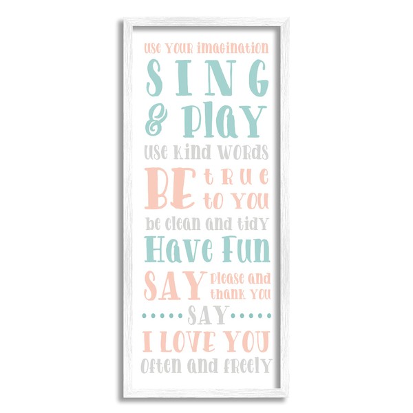 Stupell Industries Use Your Imagination Motivational List Kids Happiness Activities,