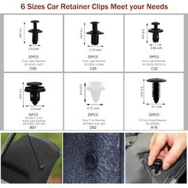 GLK 248pcs Trim Removal Tool, Pry Tool, Door Panel Radio/Stereo Terminal Removal Tool Kit, Fasteners Remover, with Car Retainer Bumper Clips,Automotive Hook Set, Black