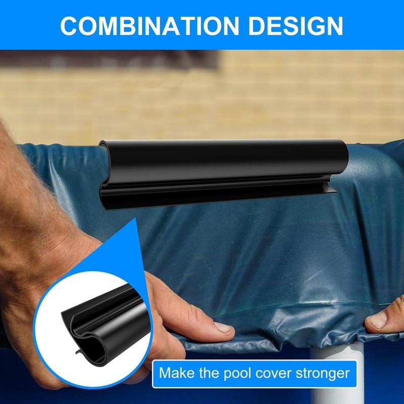 64 Pcs Pool Cover Clips, 2 Shapes Winter Swimming Pool