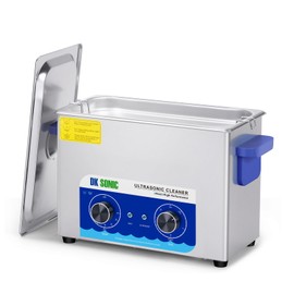 DK SONIC DK SONIC Ultrasonic Cleaner with Heater,Timer and Basket for Lab Tools, Metal Parts, Carburetor, Fuel Injector, Brass, Auto Parts, Engine Parts, etc (4L, 110V)