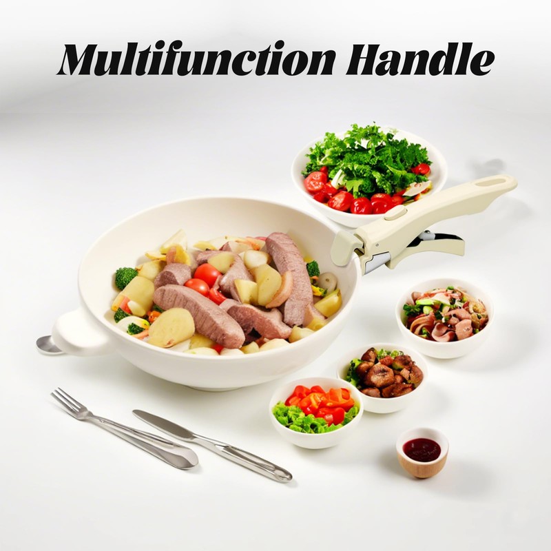 Detachable Handle Cookware Set 2 Pack Pots and Pans Replacement