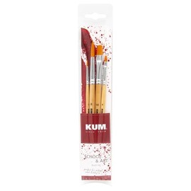 KUM School&Art 5160016 Brush Set, Wood, Brown, 1, 8, 4, 10