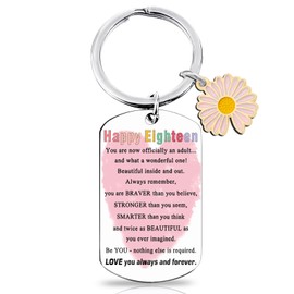 OEHEDOU 18th Birthday Gifts For Girls Best Stocking Stuffers For Teen Girls 2025 18 Year Old Girl Birthday Gifts 18 Year Old Girl Gift Ideas Happy Eighteen Items 18th Birthday Decoration Keychain