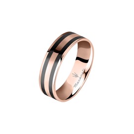 Ceramic JM223ATZ24023 Men's Ring Made of Steel, Ceramic, IP Rose Gold, Steel, No Gemstone