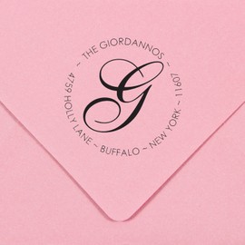 Custom Self Inking Address Stamp with Monogram - Style 195