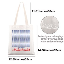 G2TUP Madam President Tote Bag Kamala 47 Th President Gifts Childless Cat Lady Gifts Kamala Shoulder Bag (President CA)