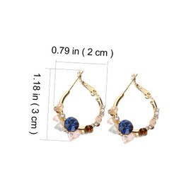 FOMIYES 1 Pair Crystal Earrings for Women Elegant Vintage Flower Design Hoop Earrings Comfortable Lightweight Fashion Jewelry for Everyday Wear for Birthdays and Festivals