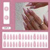 30Pcs Almond False Nails - French Tip Natural Pink Style