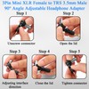 QIANRENON Adjustable 90° Angle Mini XLR to 1/8 Mic Connector