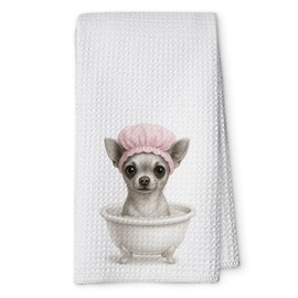 Threegoat Chihuahua Kitchen Towels 1 Set, Funny Chihuahua Gifts for Women, Chihuahua Decor Hand Towels for Bathroom, for Dog Lovers,Pet Owners Housewarming -A29