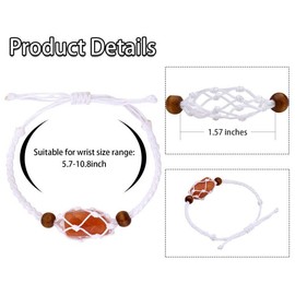 WEWAYSMILE 4Pcs Empty Crystal Holder Bracelet Adjustable Stone Cage Cord Bracelet Nylon Braided Crystal Netted Holder Bracelets Cord for DIY Crystal Pendant Bracelet Jewelry Making