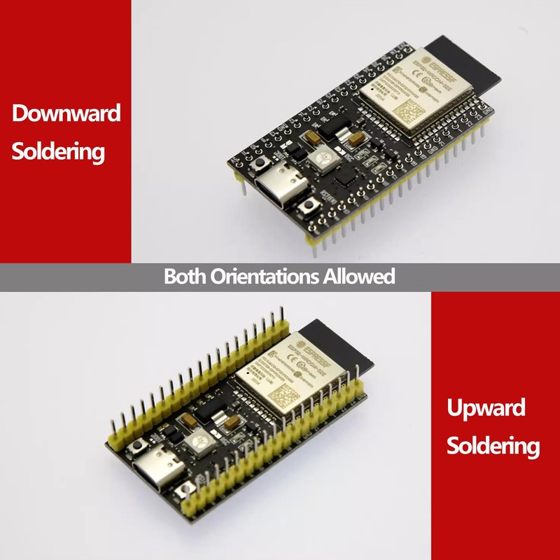 2 Pack ESP32-DevKitC-32E Development Board for IoT Smart Home/Industrial Control,