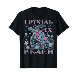 CRYSTAL BEACH TX TURTLE LOVER COLORFUL BEACH SOUVENIR T-Shirt