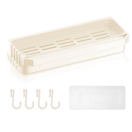 Velicber Sink Organiser, Kitchen Sponge Holder, Sink Organiser with Towel Holder, Sink Organiser with Drain Pan, Sponge Holder, Kitchen for Sponge Brush (White)