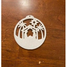 Homemade Christmas Nativity Scene  3.5" Round Ornament 3D Printed PLA Glow-in-the Dark