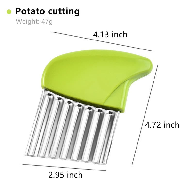 Lumeiy Vegetable Slicer Stainless Steel Chip Wave Cutter (Green)