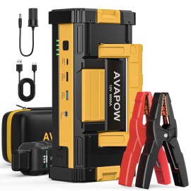 AVAPOW 6000A Car Jump Starter, 12V Portable Battery Booster, Dual USB QC